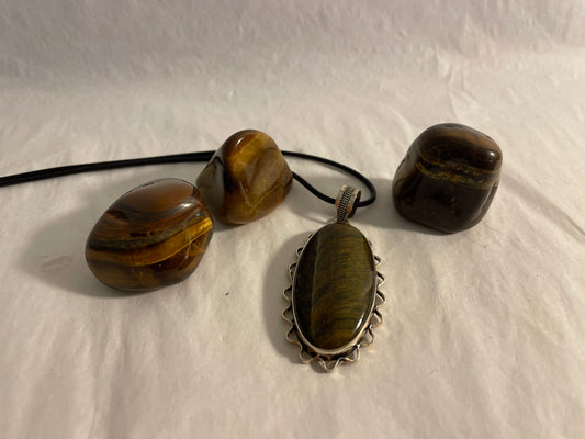 Tigers Eye Pendant with Cord