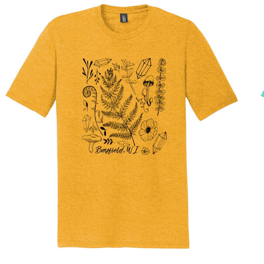 Crystal Healing Bayfield T -Shirts Ochre Yellow Heather